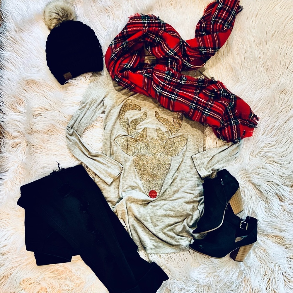 Christmas reindeer long sleeve tunic